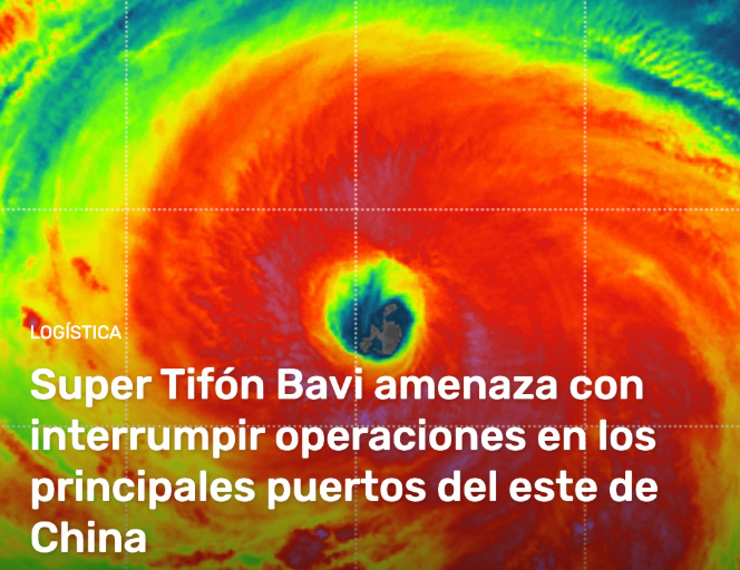 Tifón Bavi genera demoras en puertos de China
