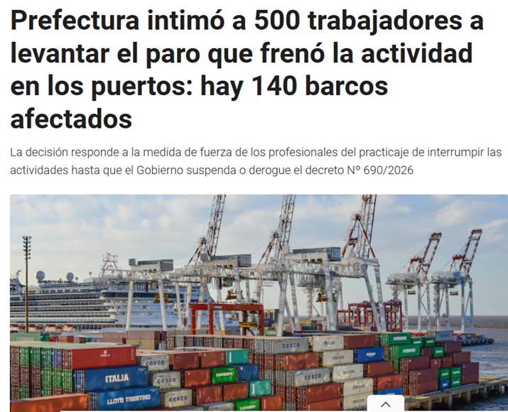 ALERTA COMEX Conflicto de practicaje frena actividad portuaria: Medidas y monitoreo ULC